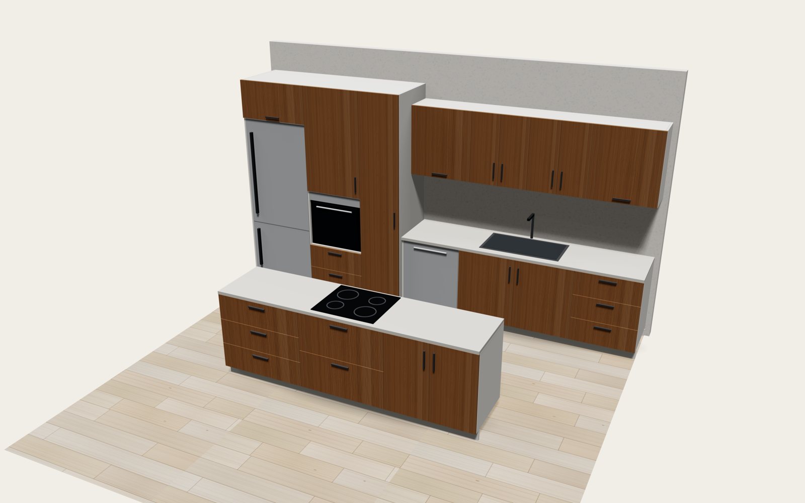 Cocina de muestra diseñada en 3D