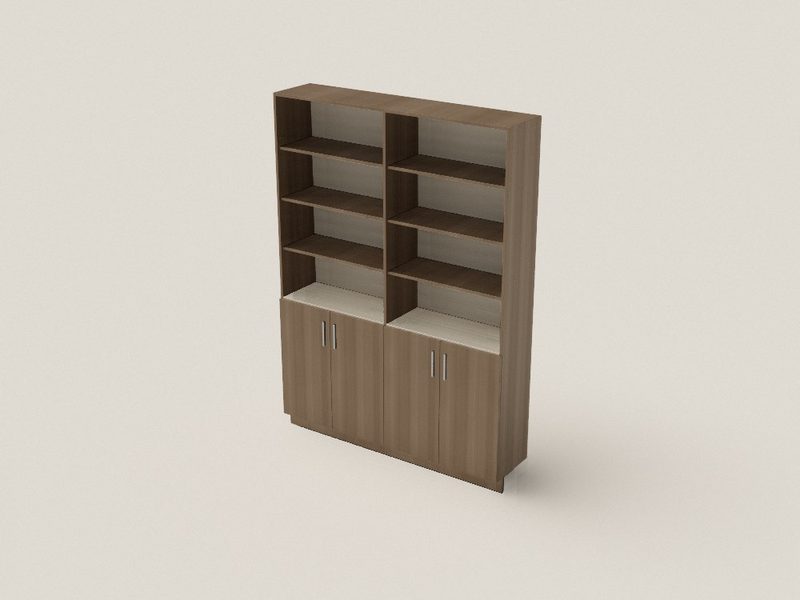 Biblioteca con puertas abajo 160 (modelo 3D)