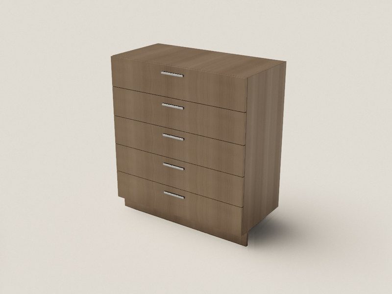 Cómoda 5 cajones 100 (modelo 3D)
