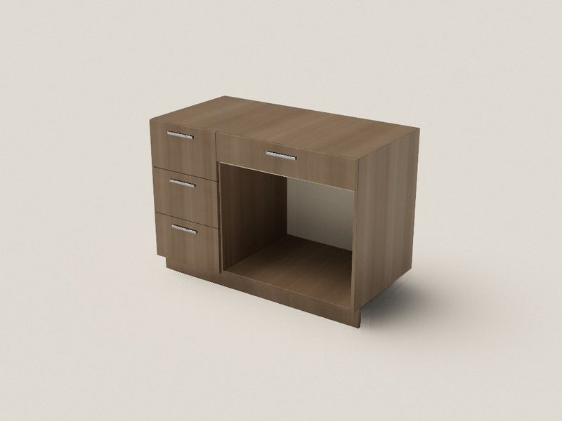 Escritorio 120 con cajonera (modelo 3D)