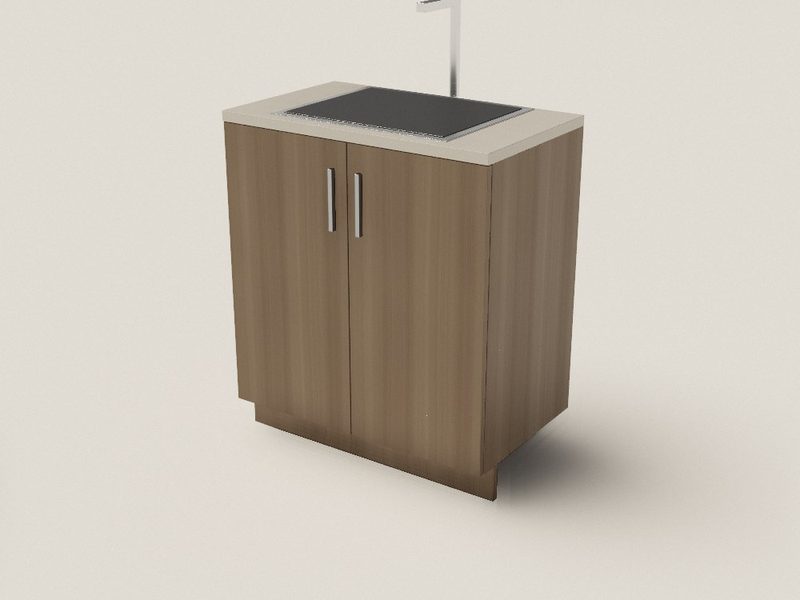 Vanitory 80 de piso con puertas (modelo 3D)